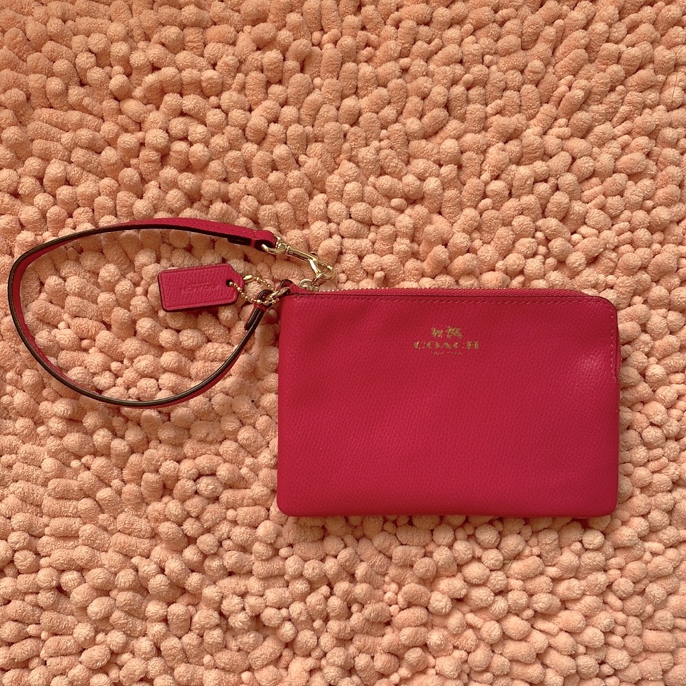 Fun small pink Coach wristlet